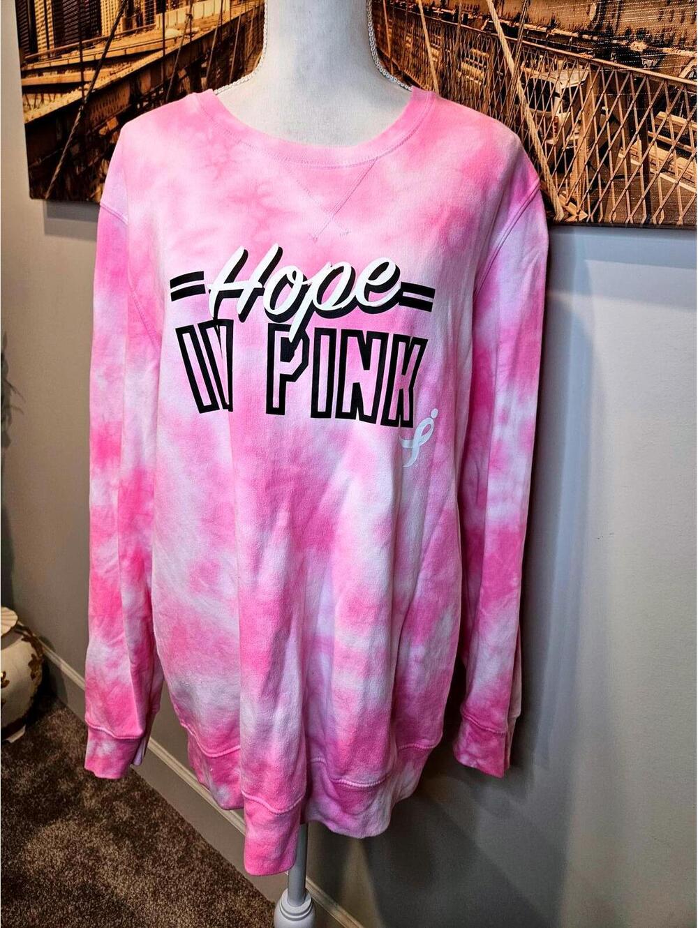 Susan G. Komen Breast Cancer Tie-Dye "Hope in Pink" Women's Sweatshirt SZ L